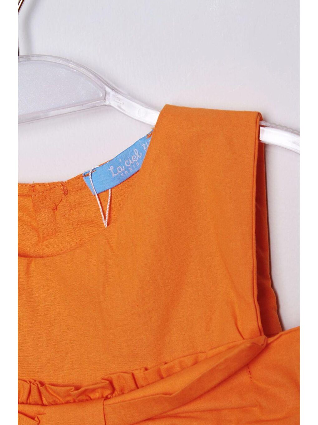 Kız Çocuk Turuncu Poplin Elbise-2