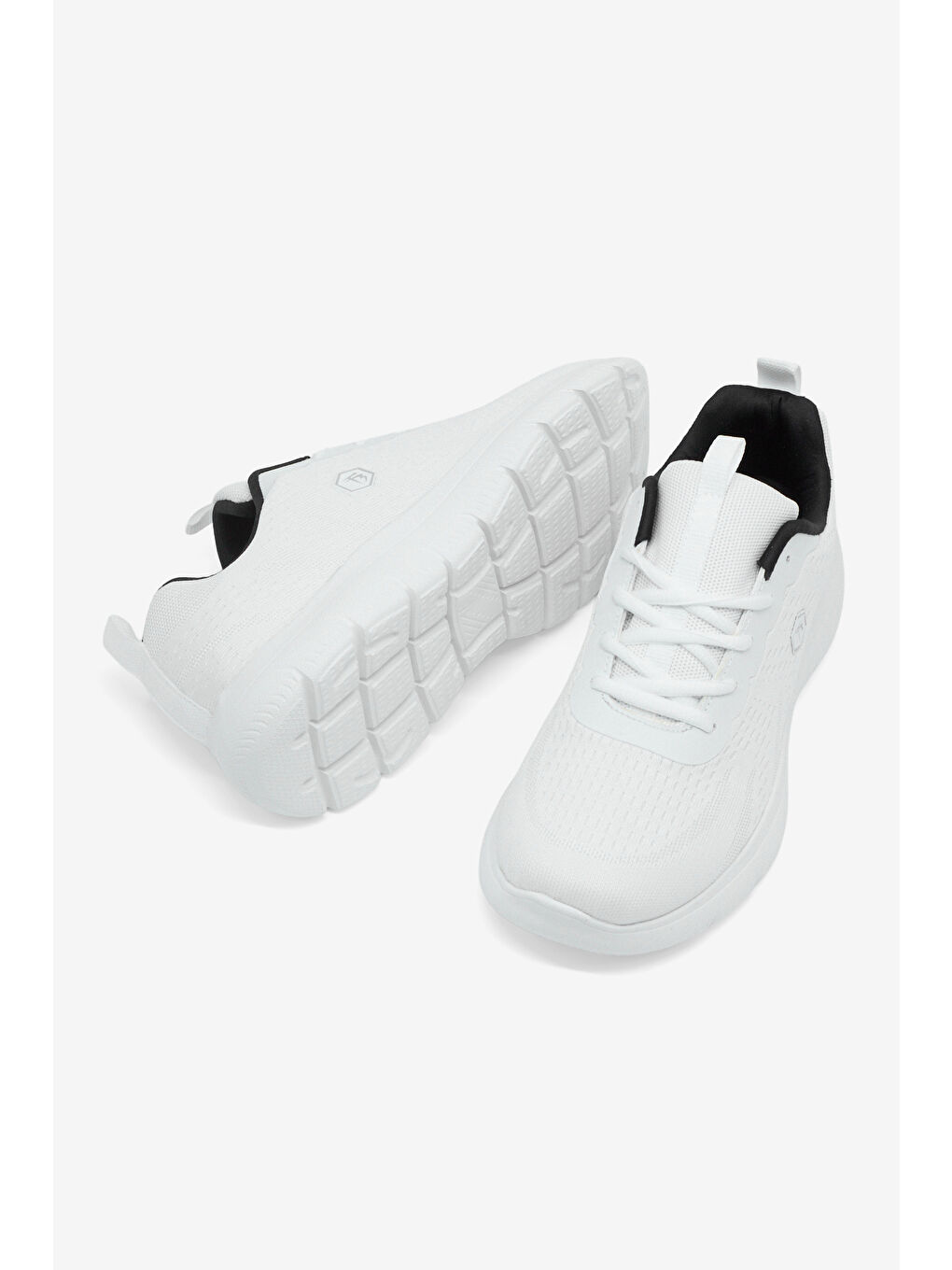 Erkek Beyaz Rahat Kalıp Nefes Alabilen Bağcıklı Spor Ayakkabı-2