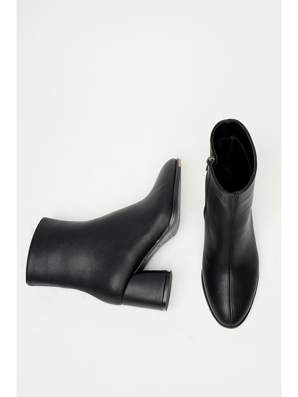 Kadın Siyah Topuklu Bot & Bootie – Fermuarlı Günlük Sezon Modeli-1