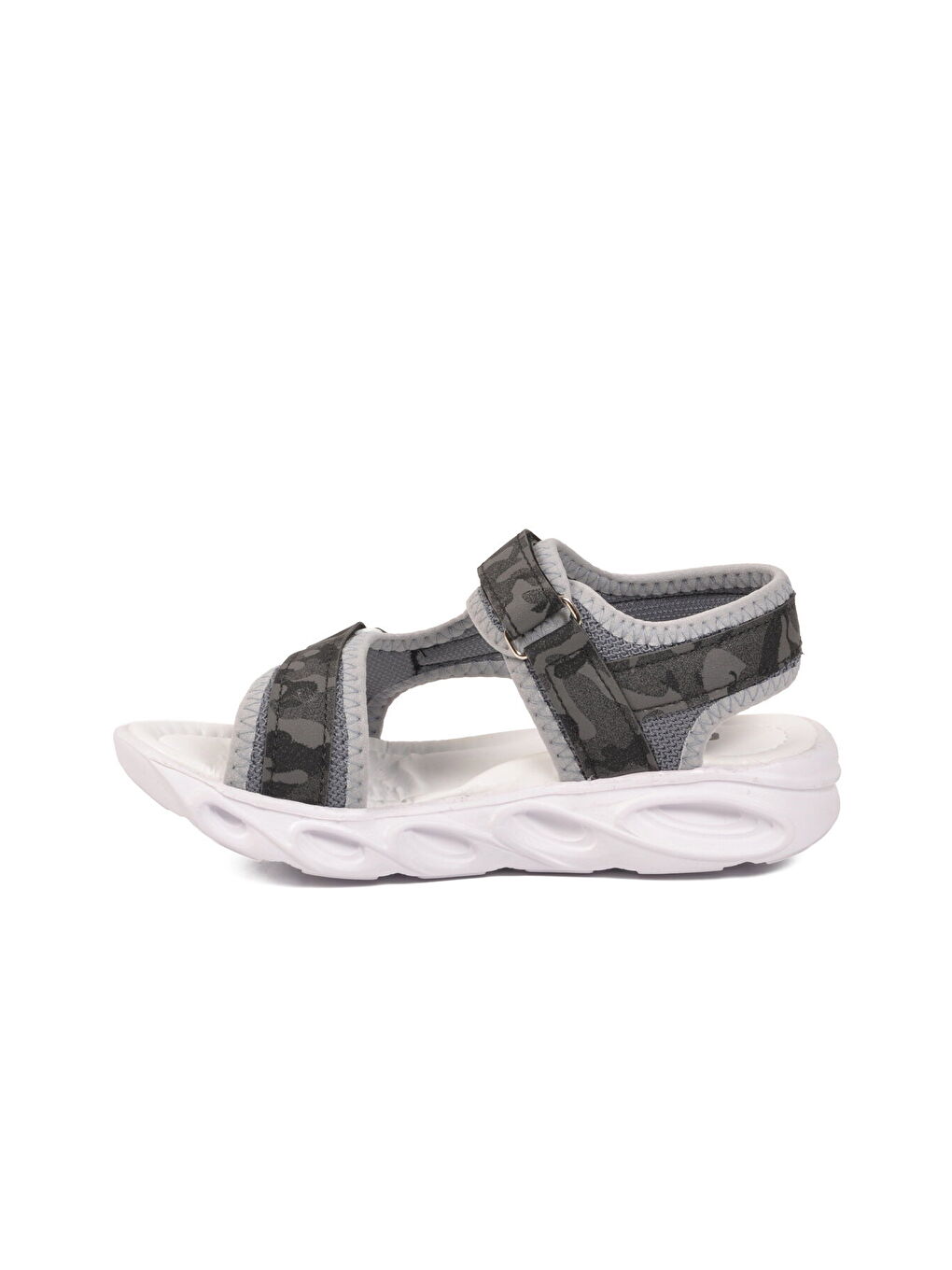 Siyah Cırtlı Işıklı Hafif Unisex Çocuk Sandalet Sage F-3