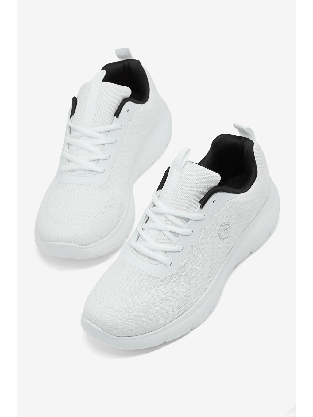 Erkek Beyaz Rahat Kalıp Nefes Alabilen Bağcıklı Spor Ayakkabı-3