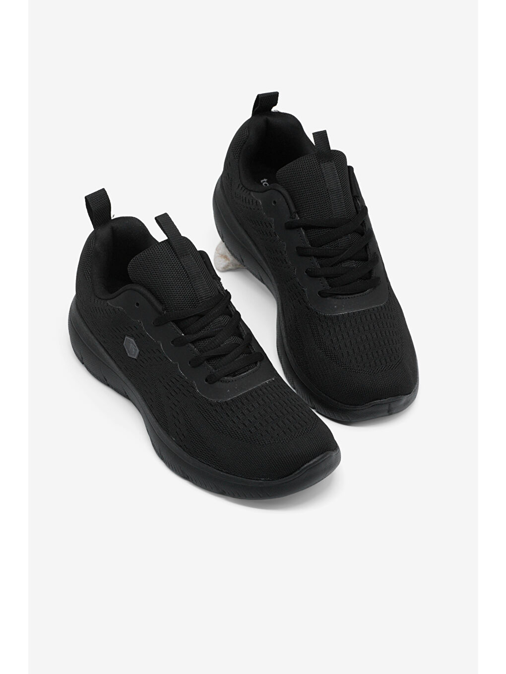 Erkek Siyah Rahat Kalıp Nefes Alabilen Bağcıklı Spor Ayakkabı-4