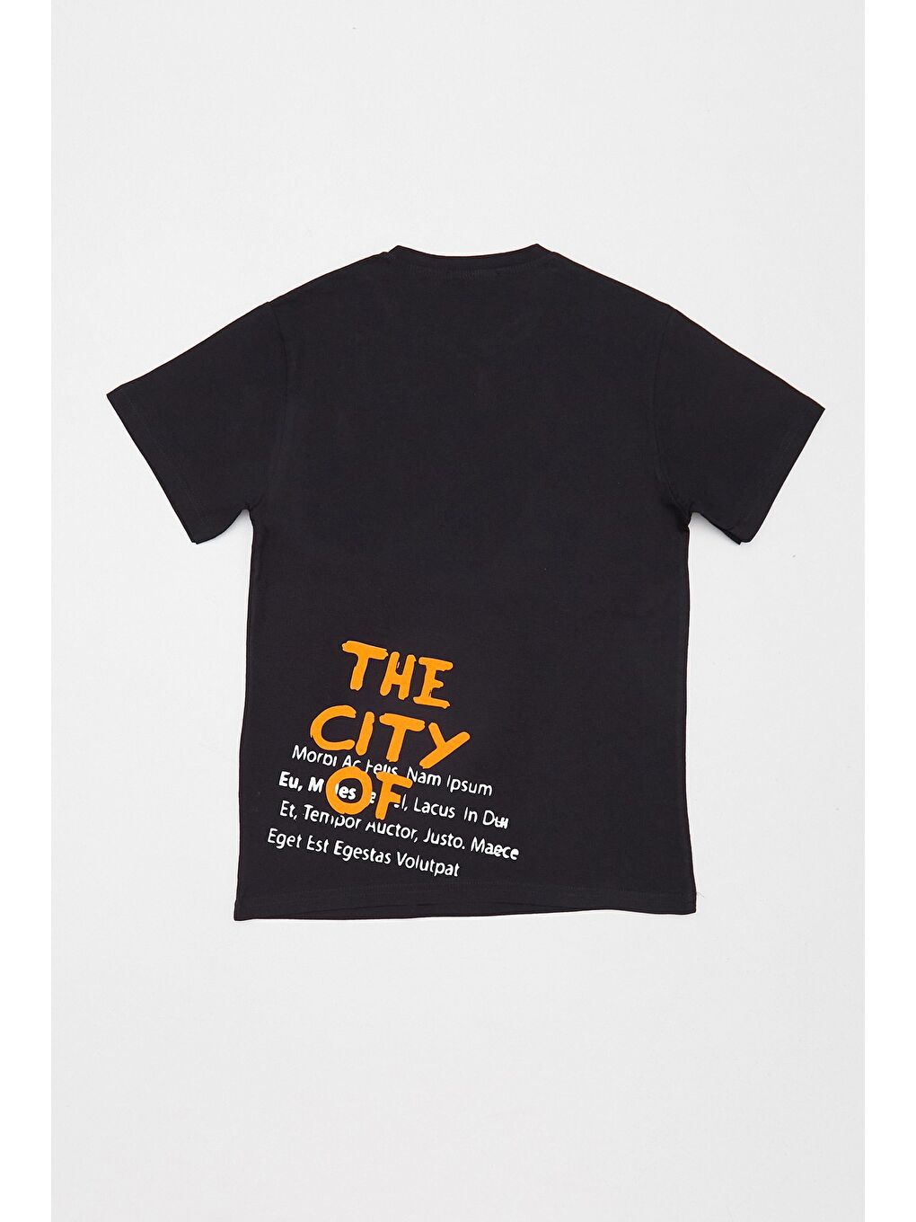 Siyah %100 Pamuk Trying Baskılı Erkek Çocuk Tişört