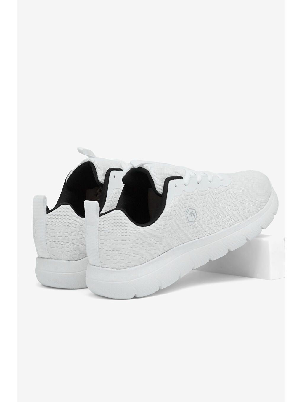 Erkek Beyaz Rahat Kalıp Nefes Alabilen Bağcıklı Spor Ayakkabı-4