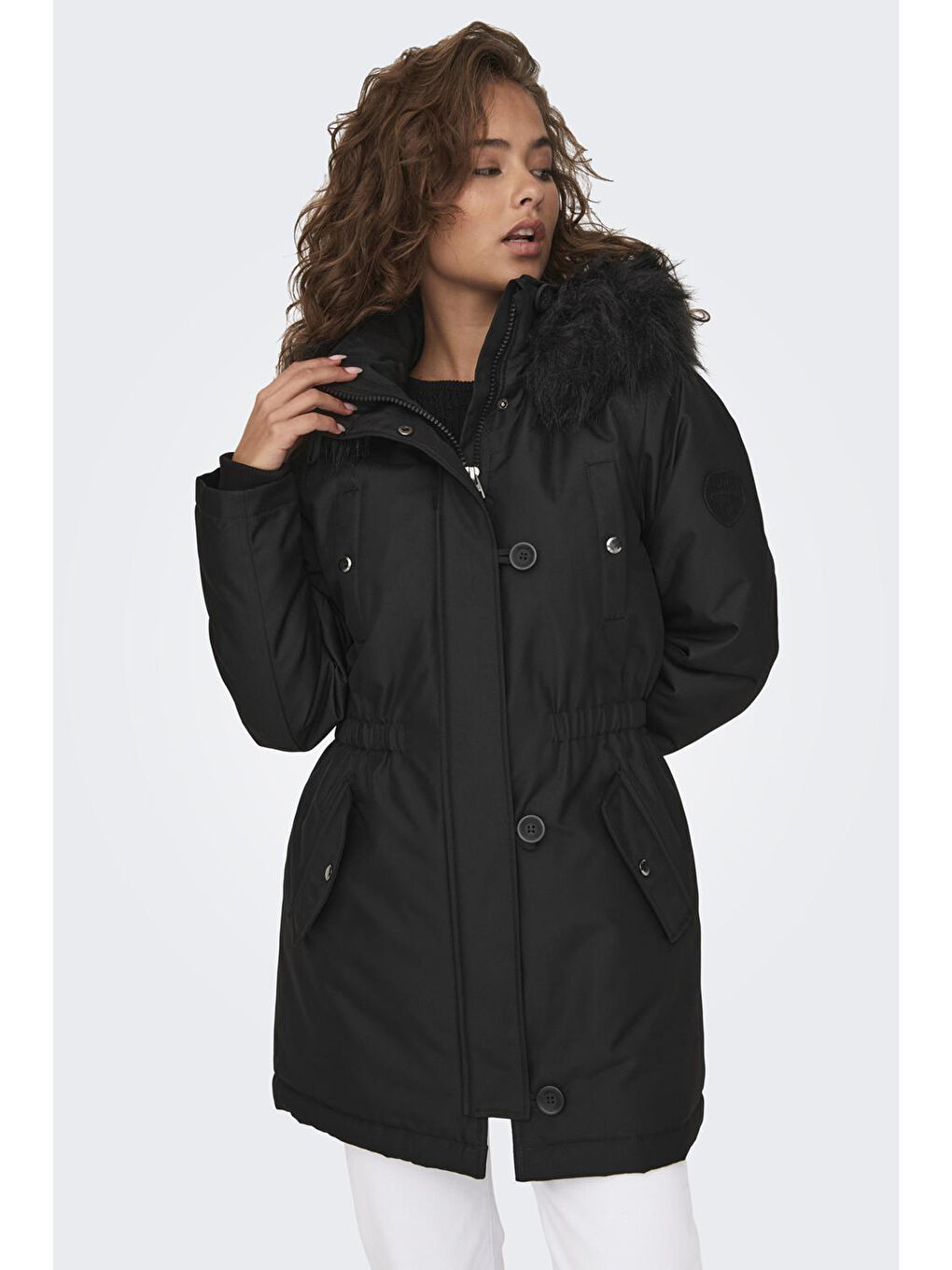 Only Siyah Onliris Regular Fit Çıkarılabilir Kapüşonlu Kadın Parka 15304625