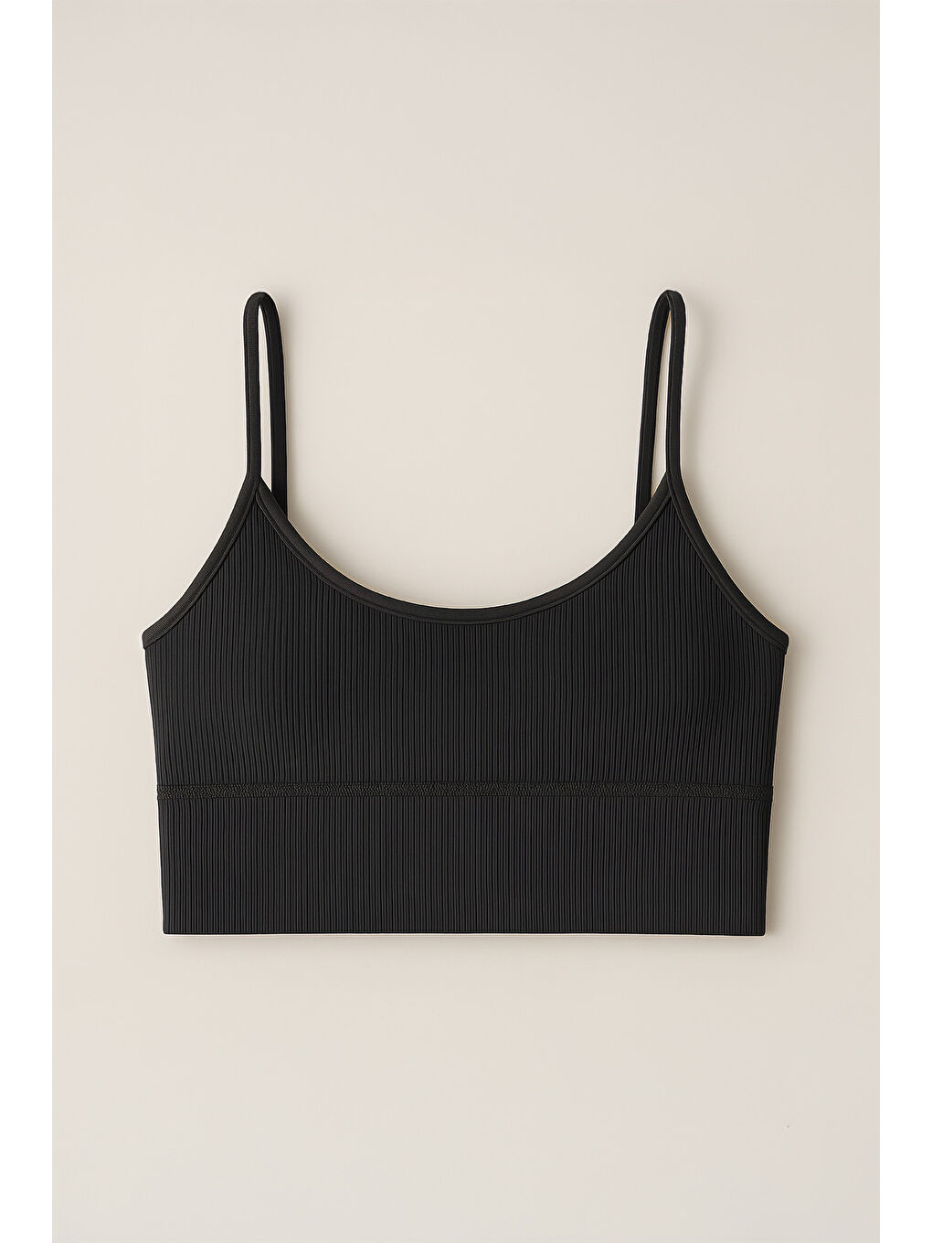 Lacivert İnce Askılı Toparlayıcı Ripli Spor Büstiyer-1