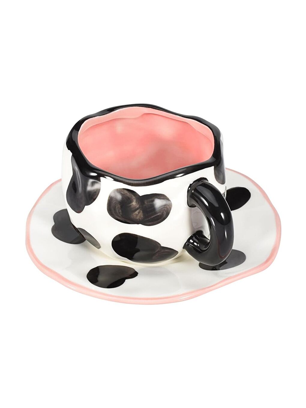 Karışık Moo Love Desenli Seramik Kupa & Tabak Seti-2