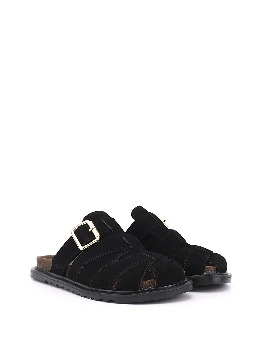 Siyah Kadın SİYAH MELANJ Tokalı Günlük Terlik-1