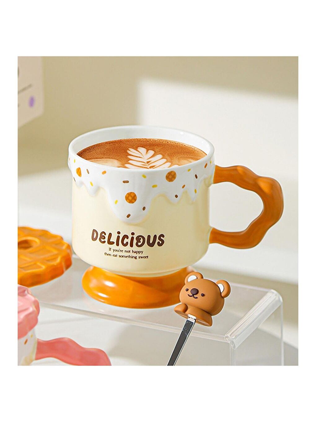 Karışık Delicious Bear Temalı Seramik Kupa-3