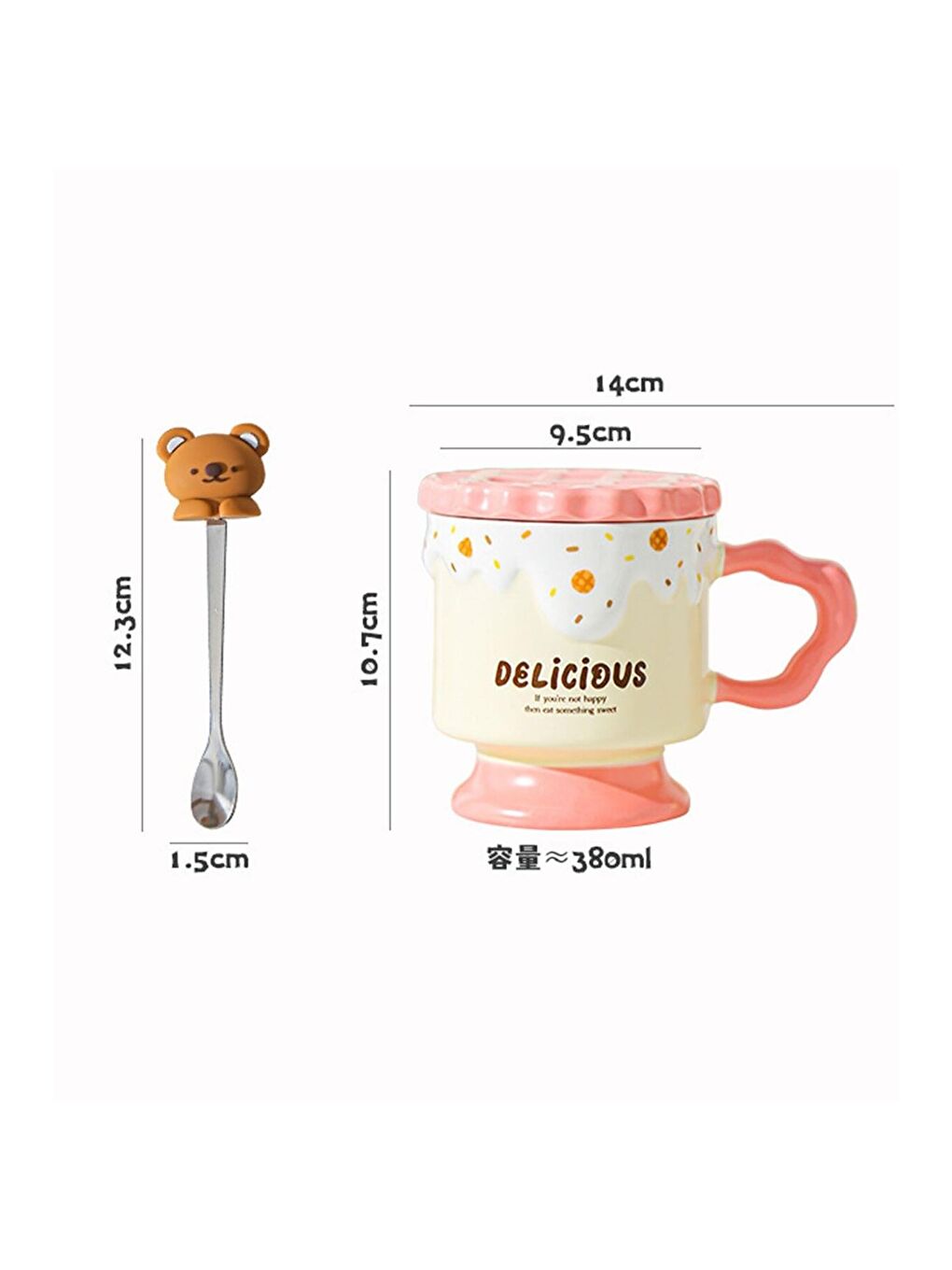Karışık Delicious Bear Temalı Seramik Kupa-4