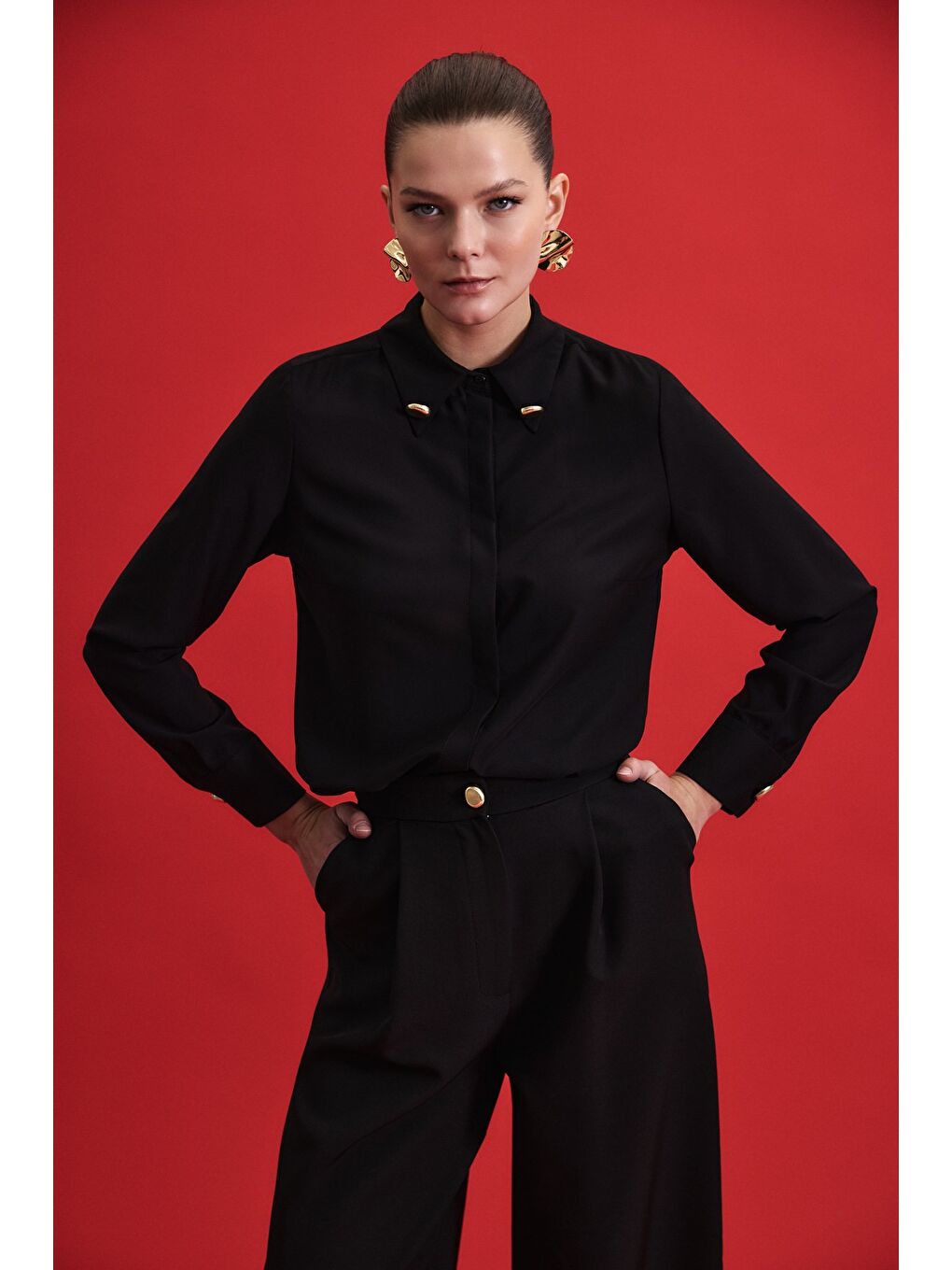 Lucy Gömlek - Siyah-4