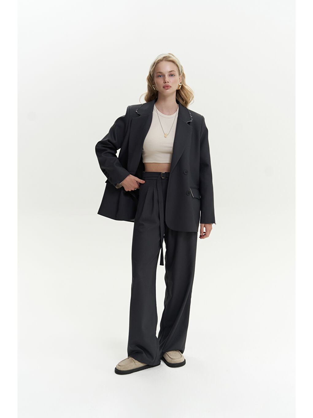 Letizia Antrasit Blazer-2