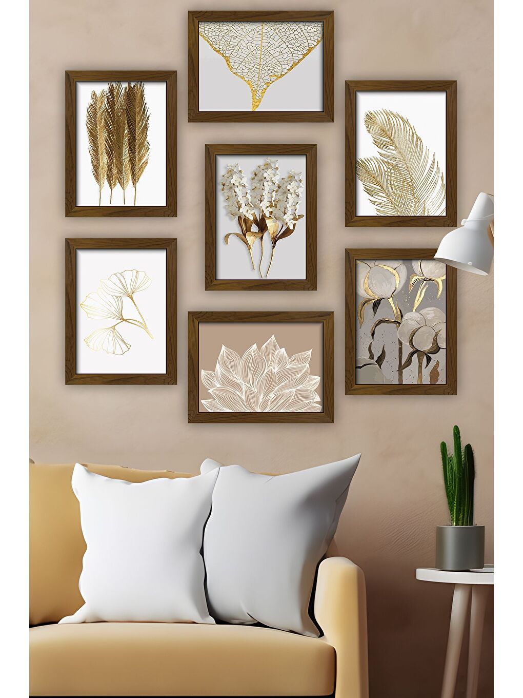 Beyaz 7 Parça Çerçeve Görünümlü Mdf Tablo Seti 20x30 cm - 7ARTAVESSA5