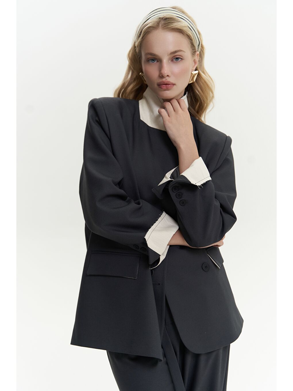 Letizia Antrasit Blazer-3