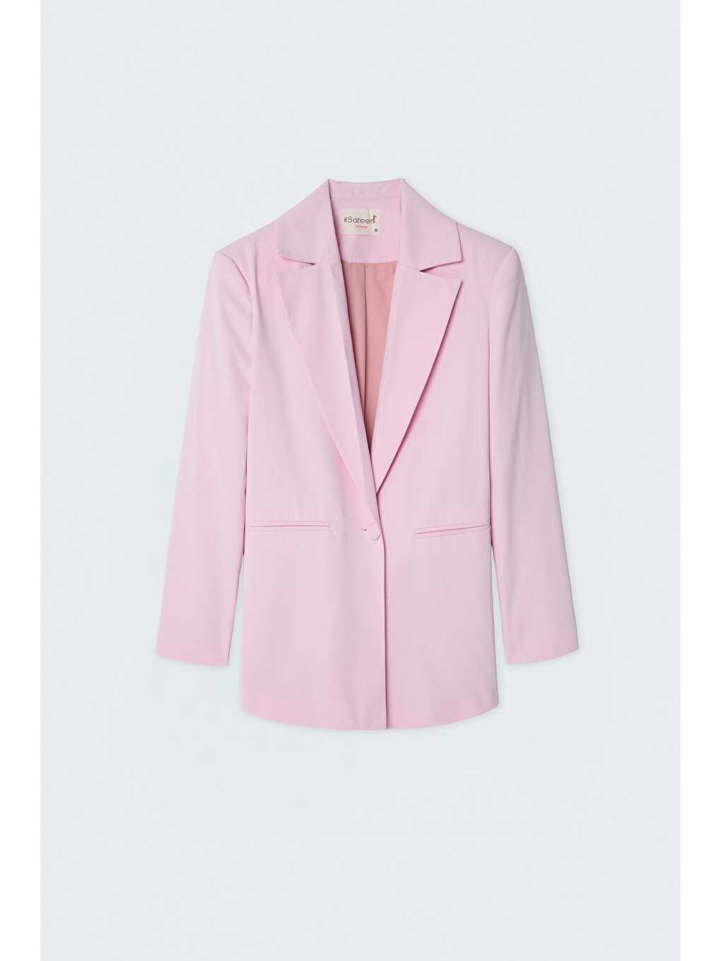 Keten Görünümlü Ceket - Pembe-4