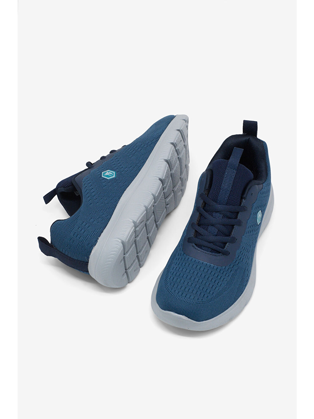 Erkek Lacivert Rahat Kalıp Nefes Alabilen Bağcıklı Spor Ayakkabı-1