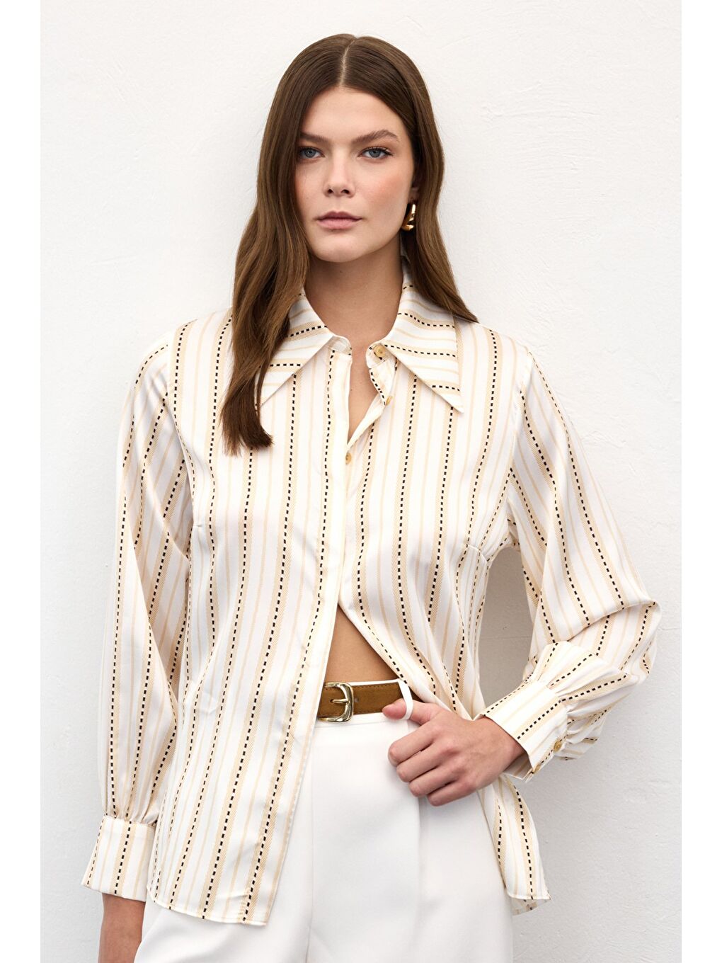 Çizgili Gömlek - Sarı