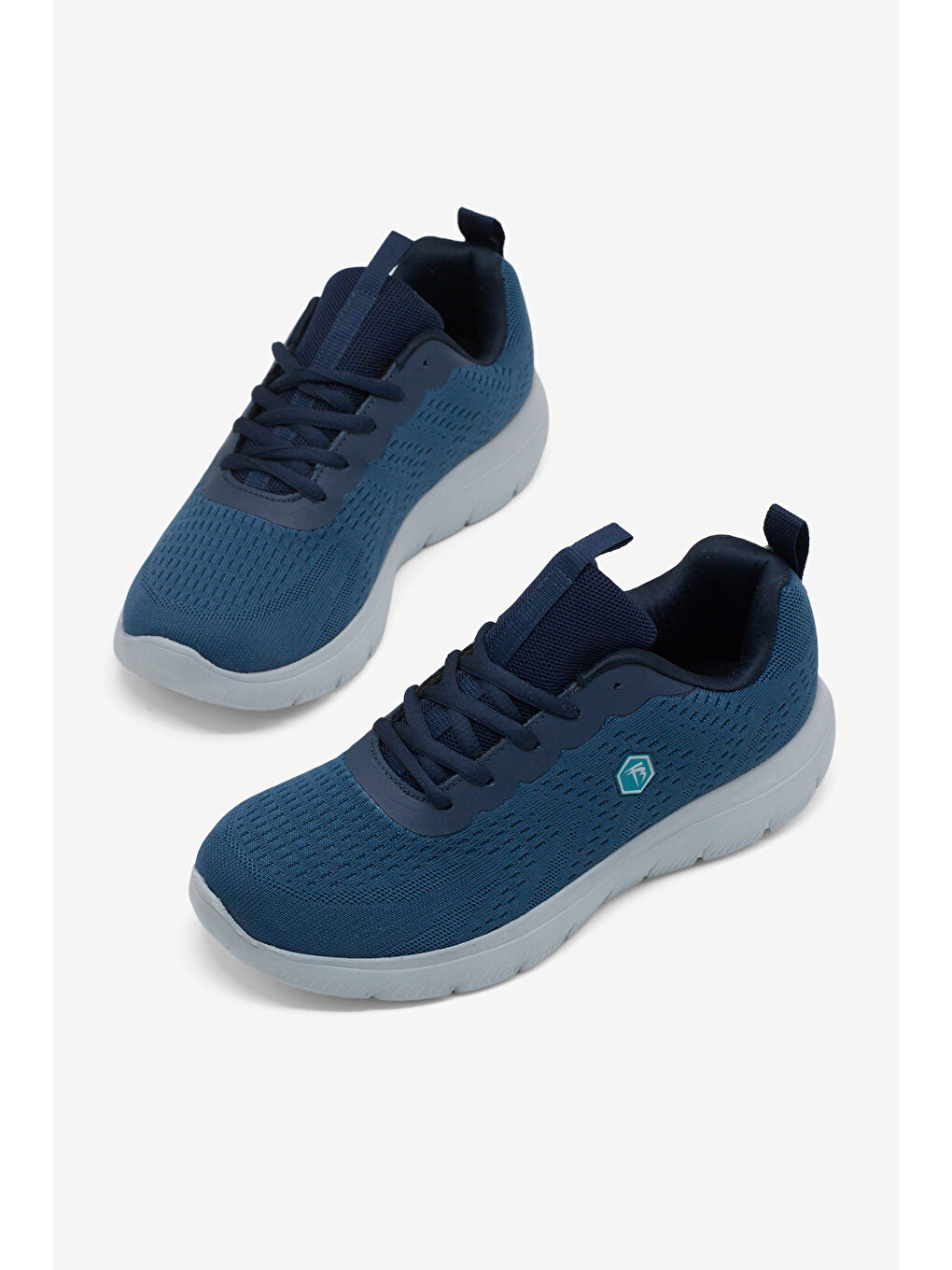 Erkek Lacivert Rahat Kalıp Nefes Alabilen Bağcıklı Spor Ayakkabı-2