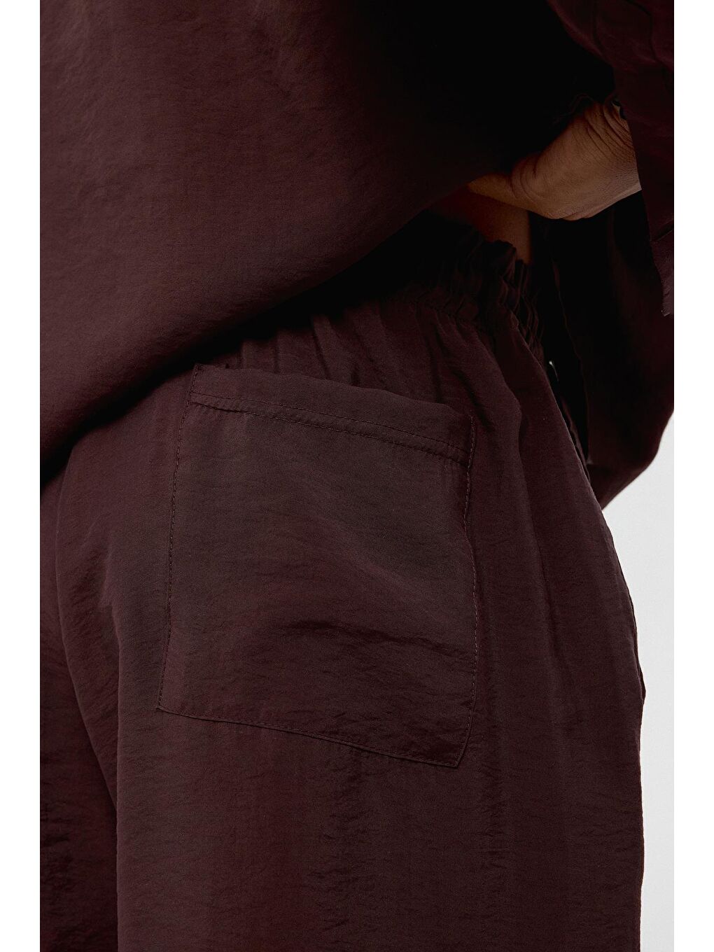 Kahverengi Baggy Fit Modal Kumaş Pantolon Kahve-4