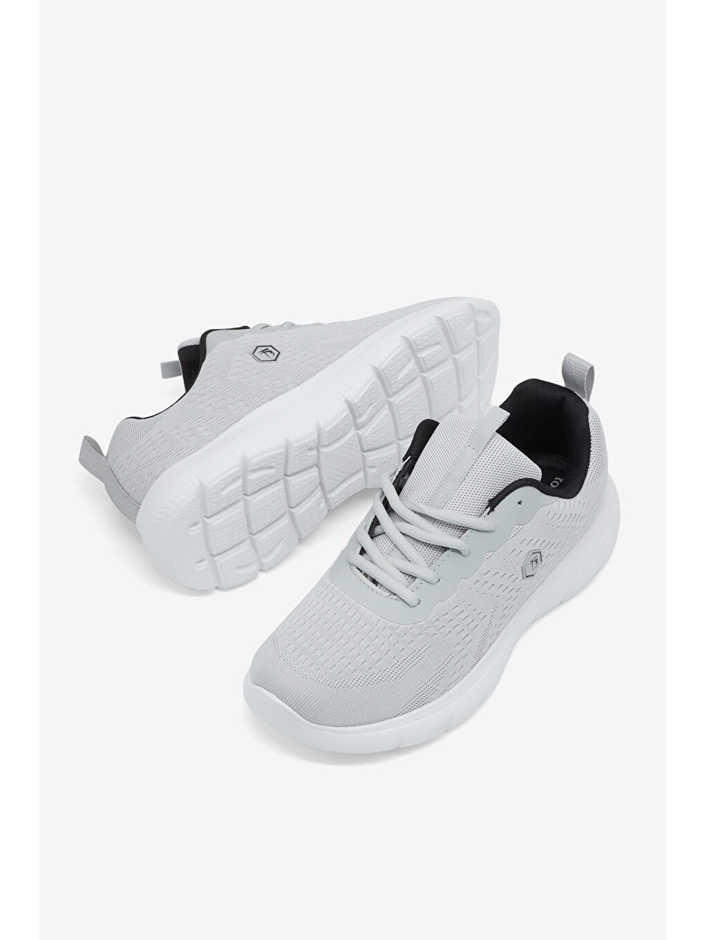 Erkek Açık Gri Rahat Kalıp Nefes Alabilen Bağcıklı Spor Ayakkabı-1