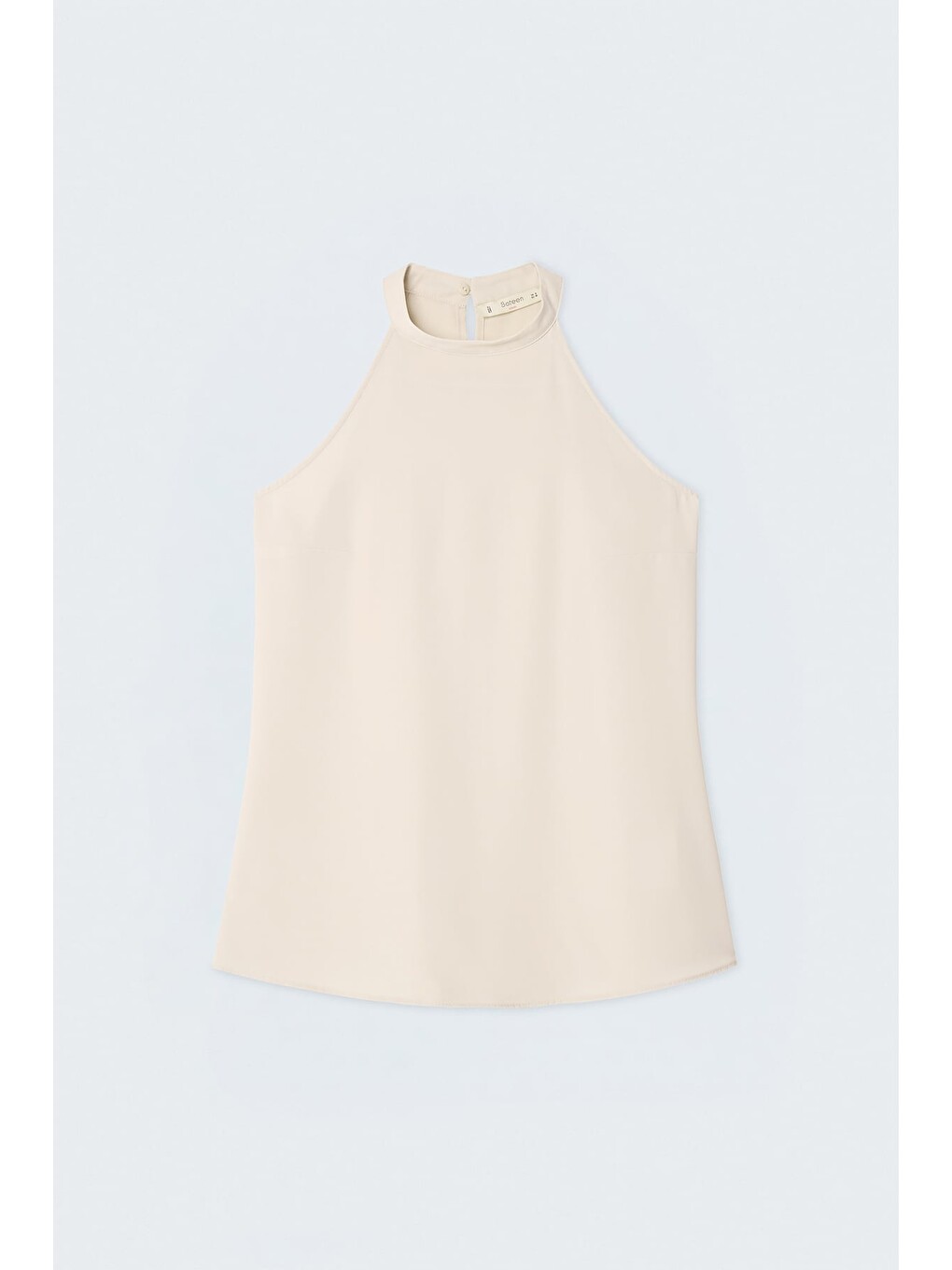 Halter Yaka Bluz - Bej-2