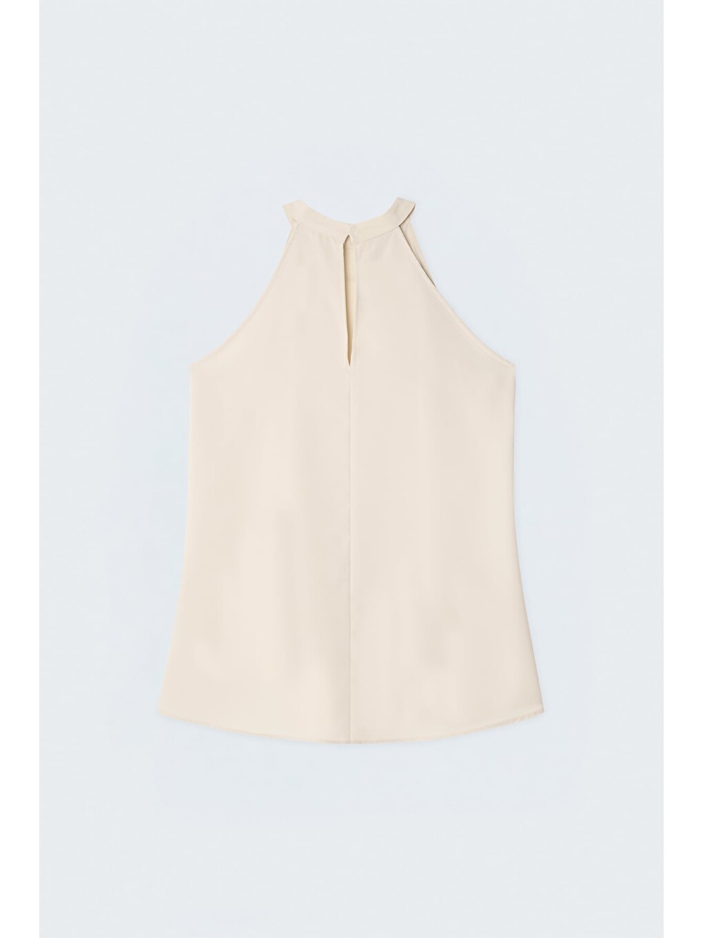 Halter Yaka Bluz - Bej-4