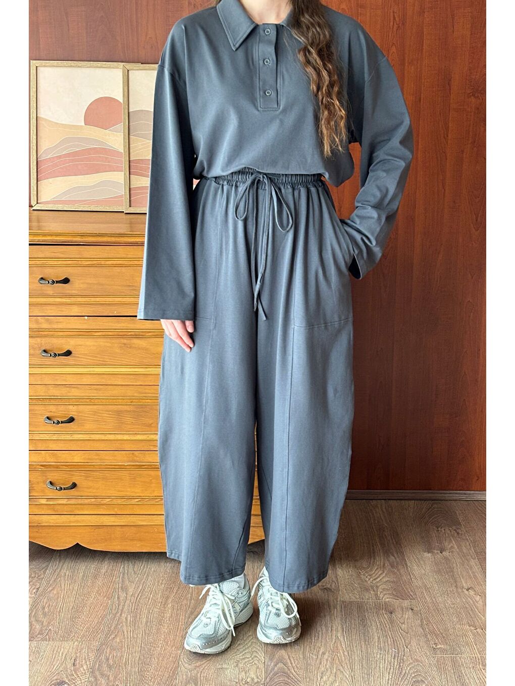 Antrasit Süprem Body & Şalvar Pantolon Takım-1