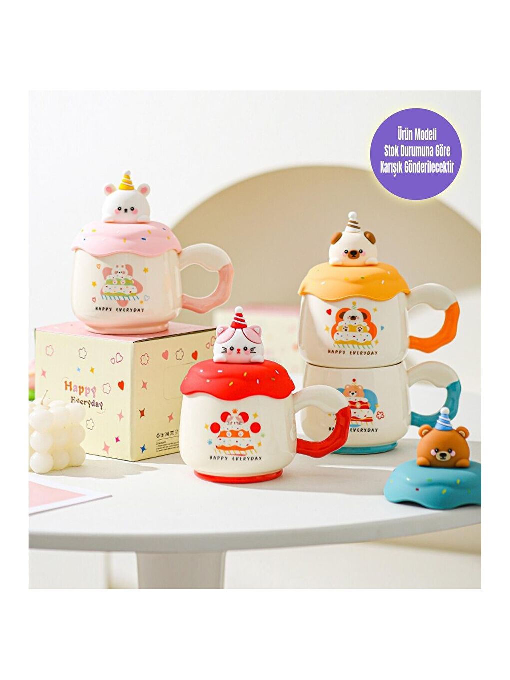 Karışık Kutlama Zamanı Temalı Seramik Kupa