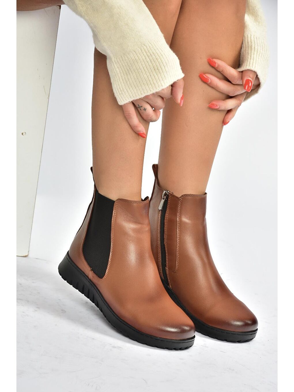 Kahverengi Taba Kadın Bot V324501103-1