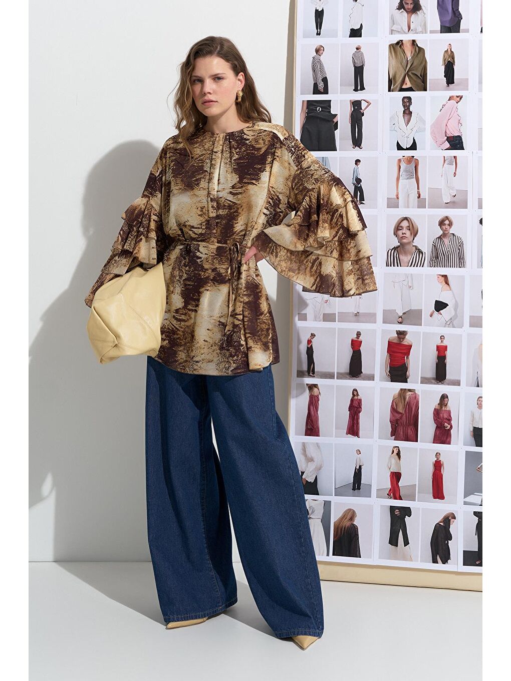 Kahverengi Kalia Desenli Tunik Kahve-3