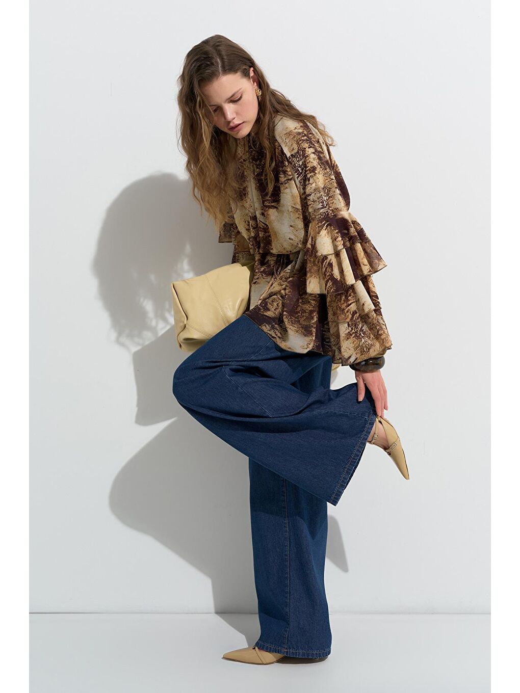 Kahverengi Kalia Desenli Tunik Kahve-4