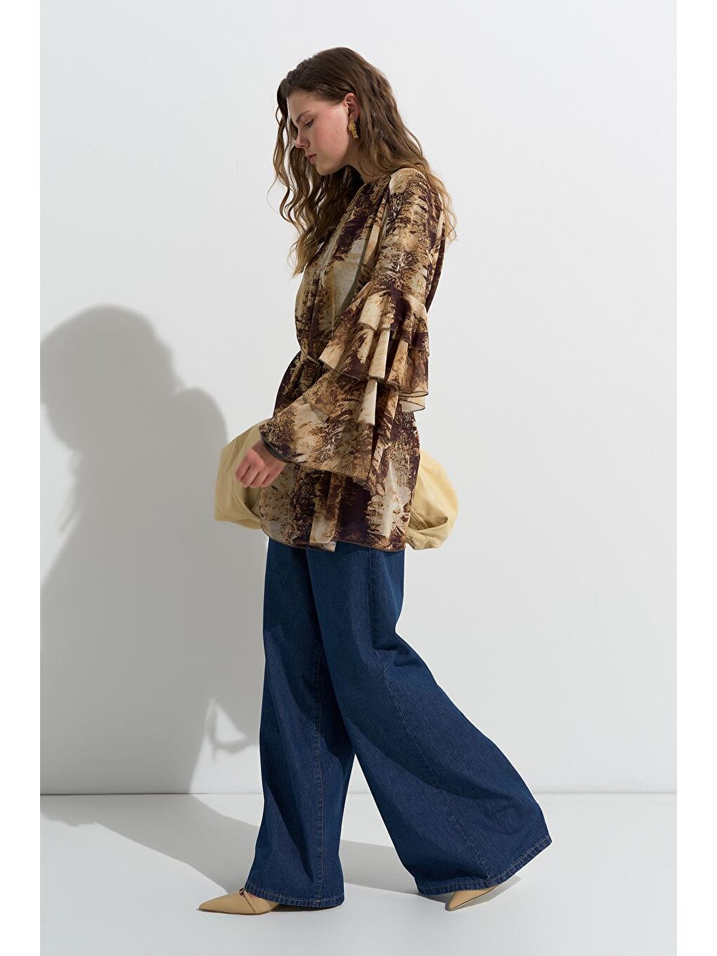 Kahverengi Kalia Desenli Tunik Kahve-6