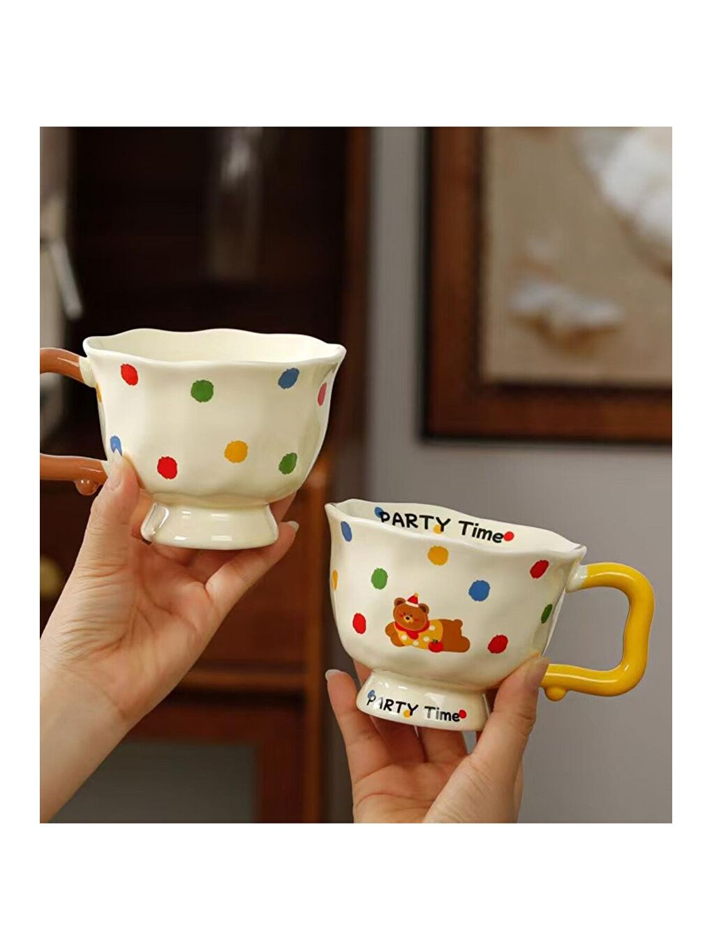 Karışık Parti Zamanı Temalı Seramik Kupa-2