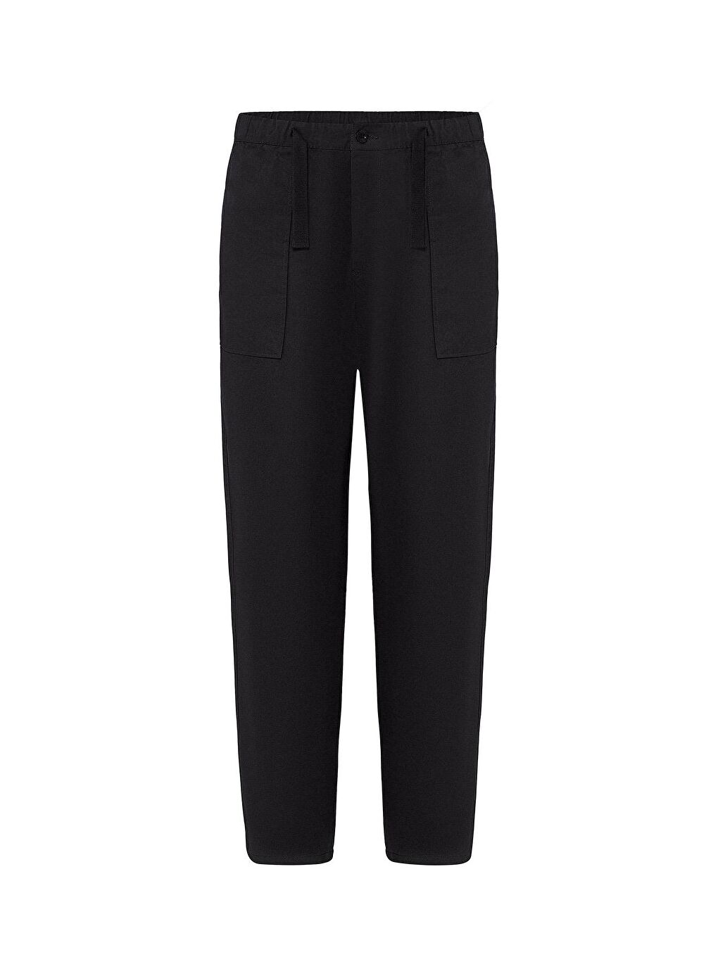 Baggy Fit Gabardin Pantolon Siyah-2