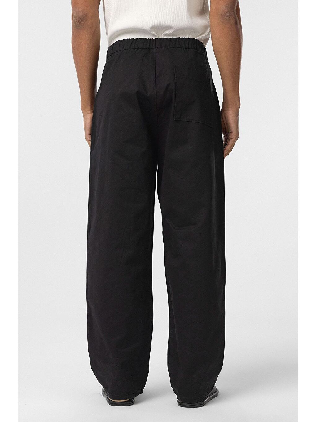 Baggy Fit Gabardin Pantolon Siyah-5