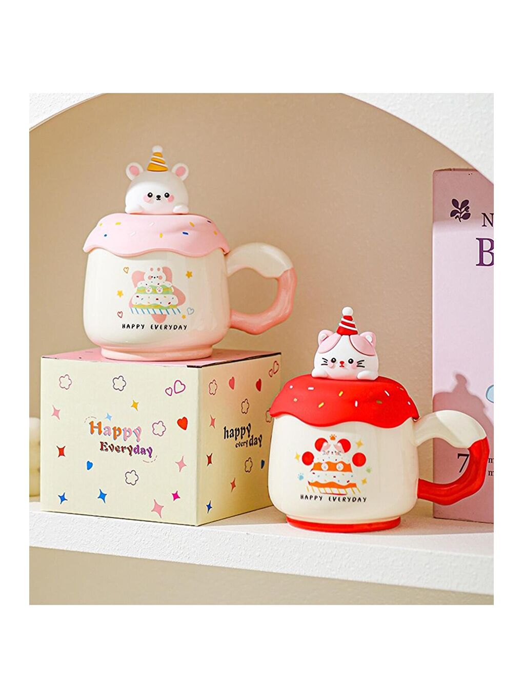 Karışık Kutlama Zamanı Temalı Seramik Kupa-3