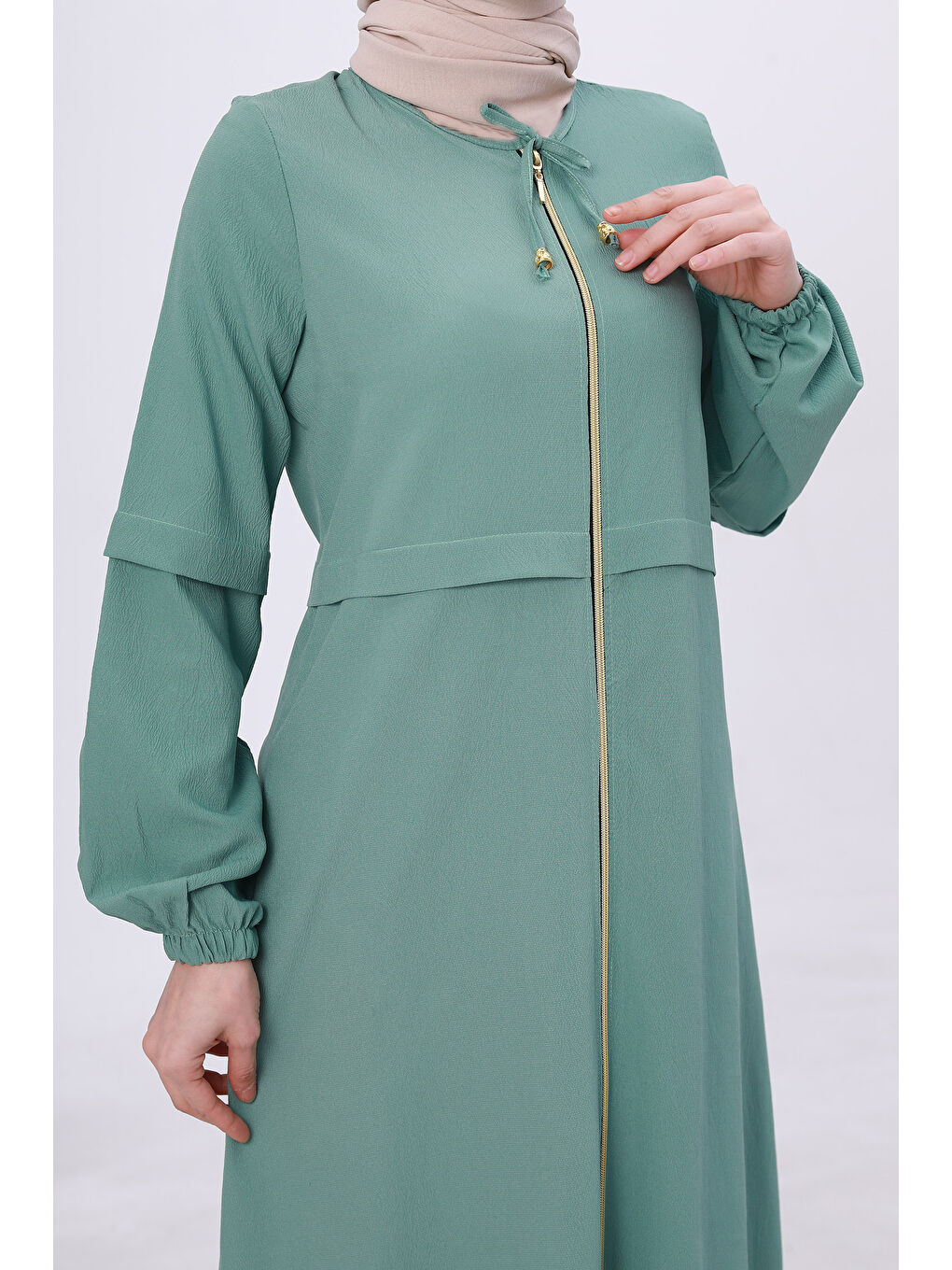 Yeşil Fermuarlı Kap Mint - 27072-1