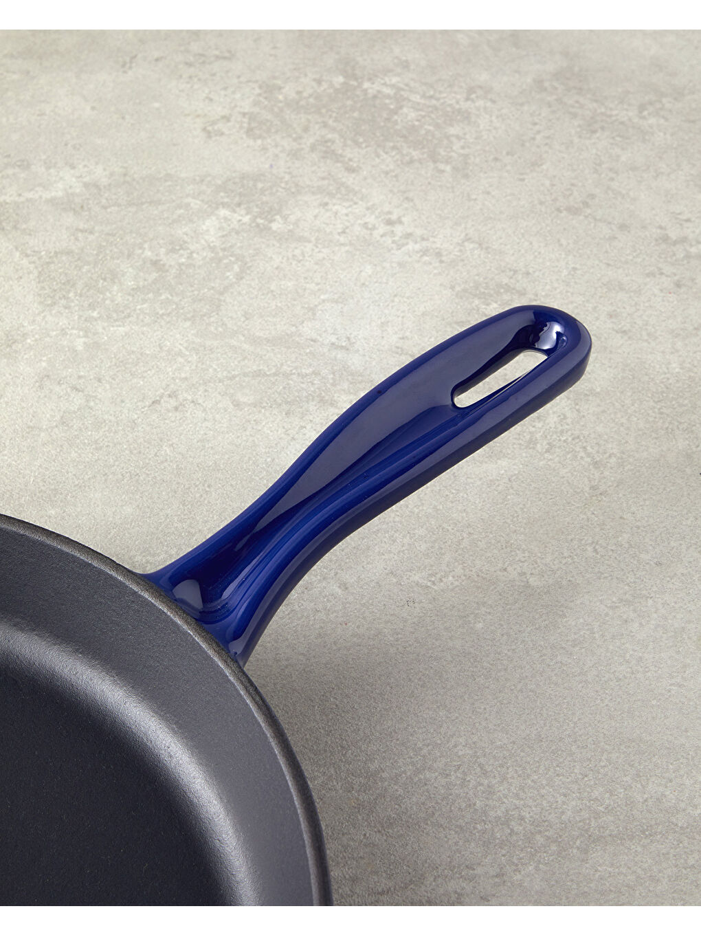 Demir Döküm Yuvarlak Tava 28 cm Mavi-2