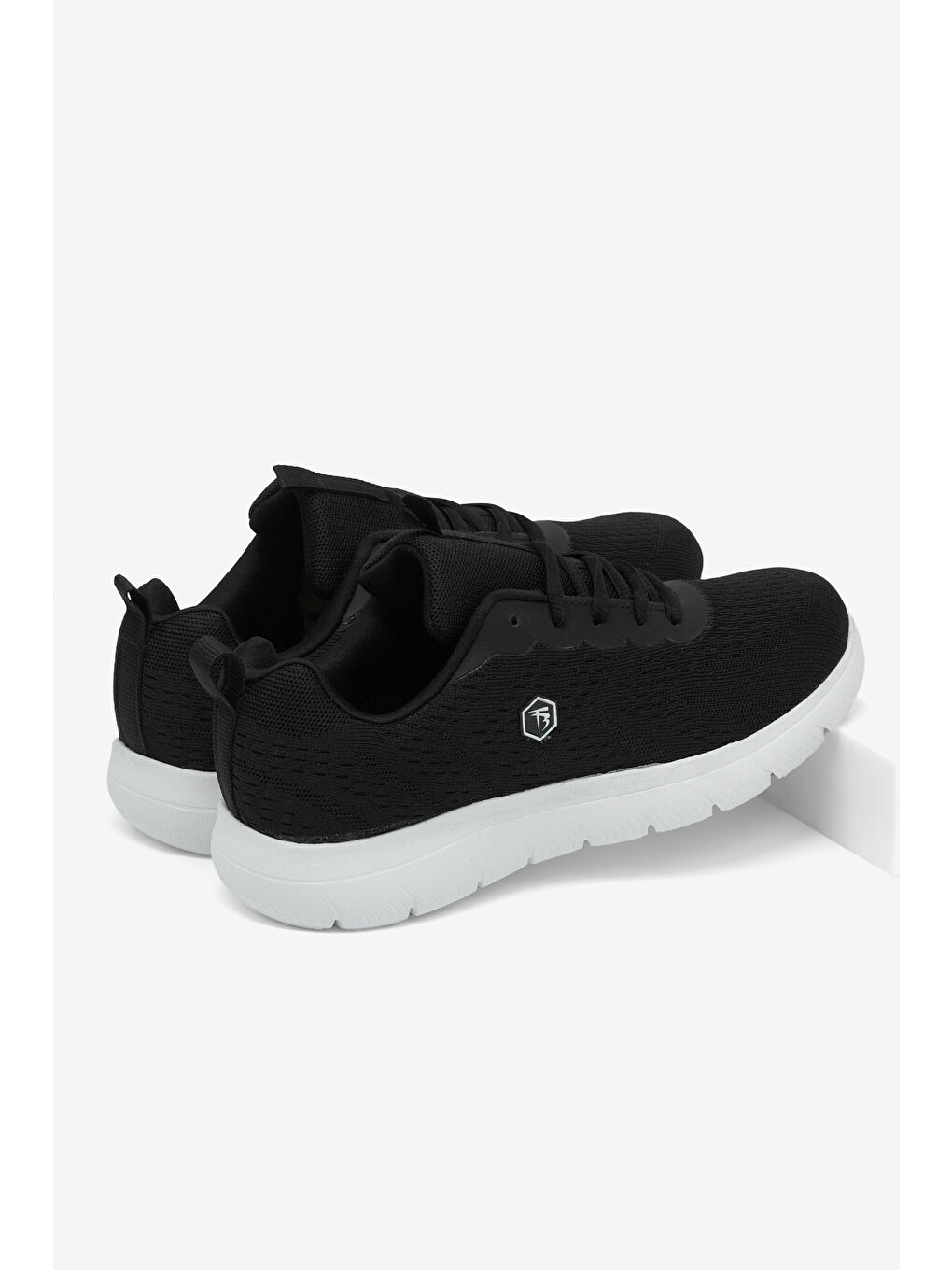 Erkek Siyah Beyaz Rahat Kalıp Nefes Alabilen Bağcıklı Spor Ayakkabı-3