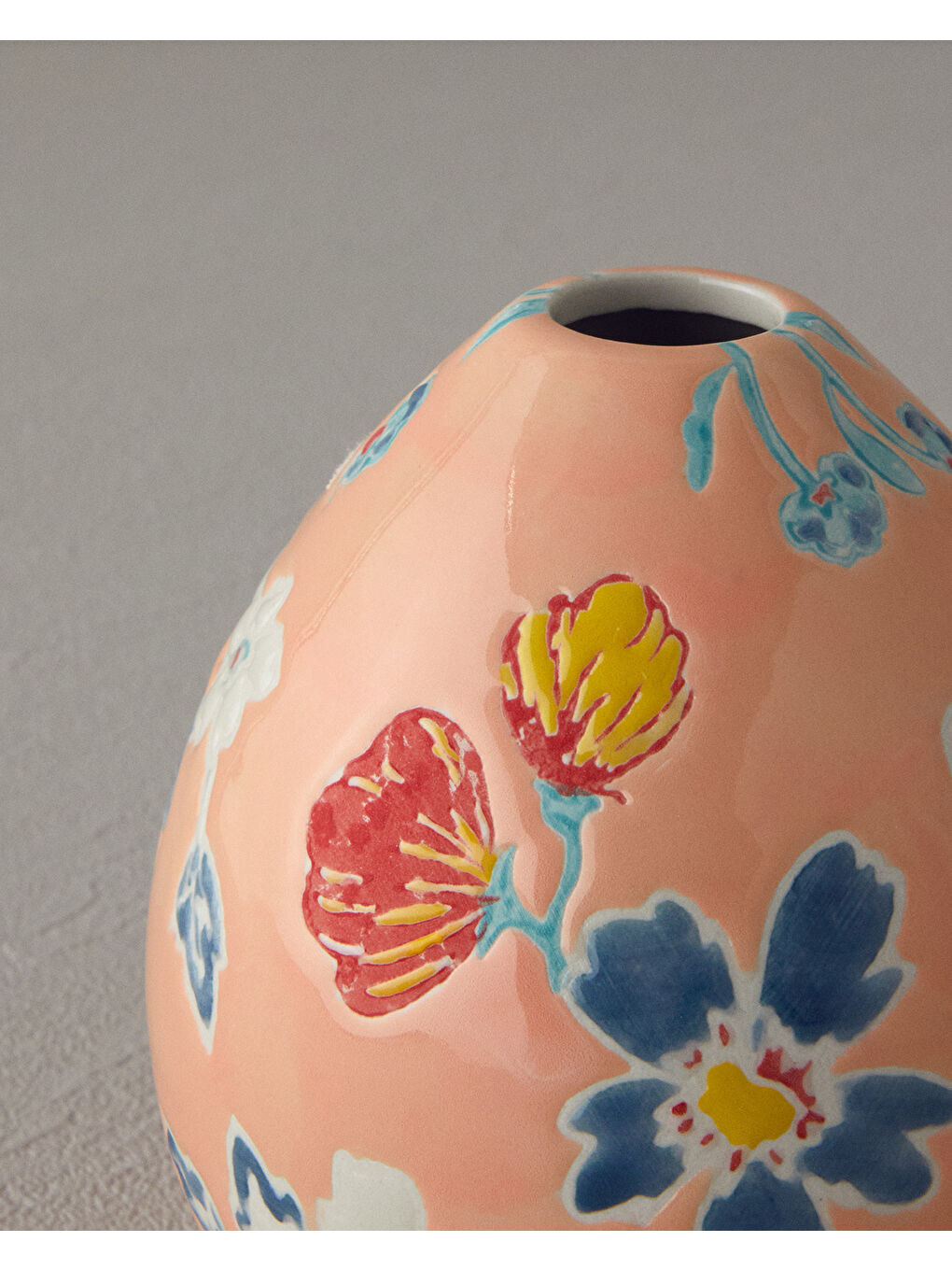 Pembe Flowers Stoneware Vazo Pudra-2