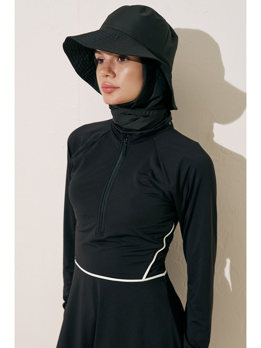 Eşarp Detaylı Bucket Şapka Siyah-4