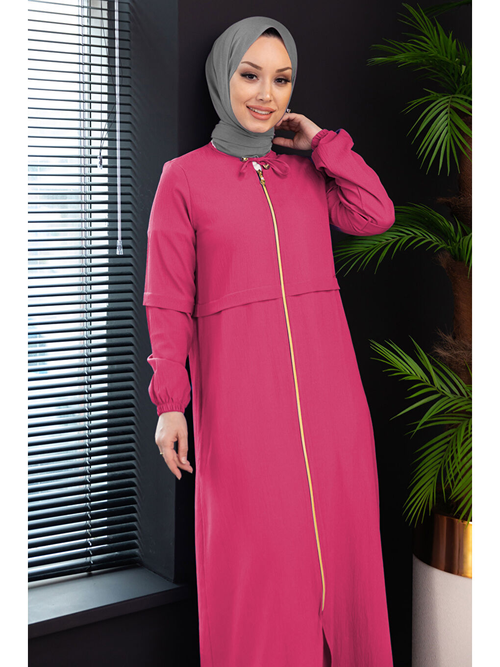 Fuşya Fermuarlı Kap Fusya - 27072-1