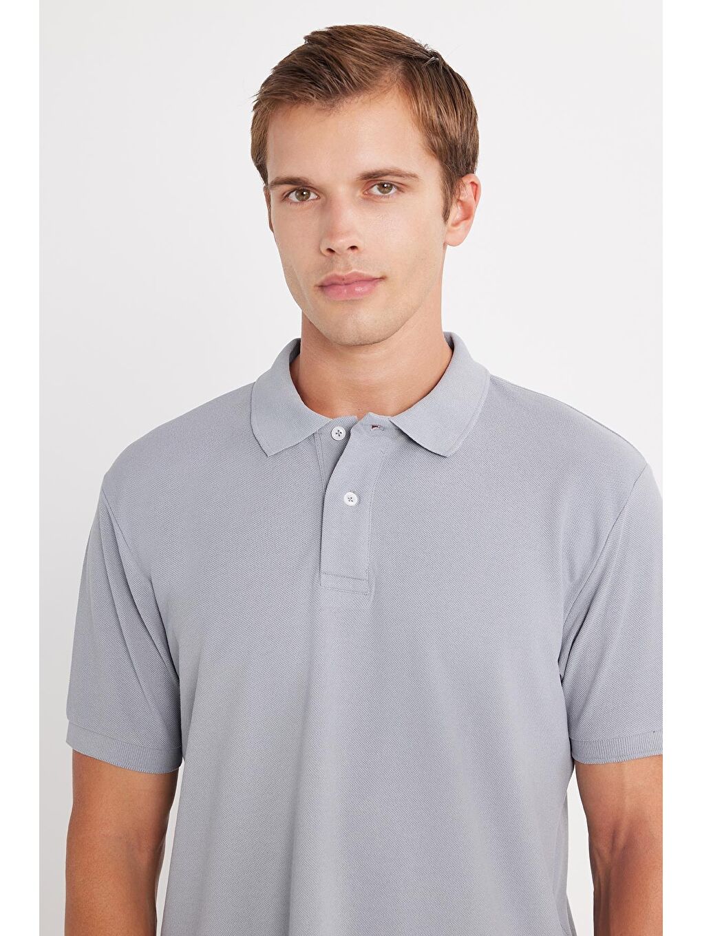 Karışık Erkek 5'Li Paket Gri-Lacivert-Beyaz-Kahverengi-Taş Regular Fit Pamuklu Düz Pike Polo Yaka Tişört-5