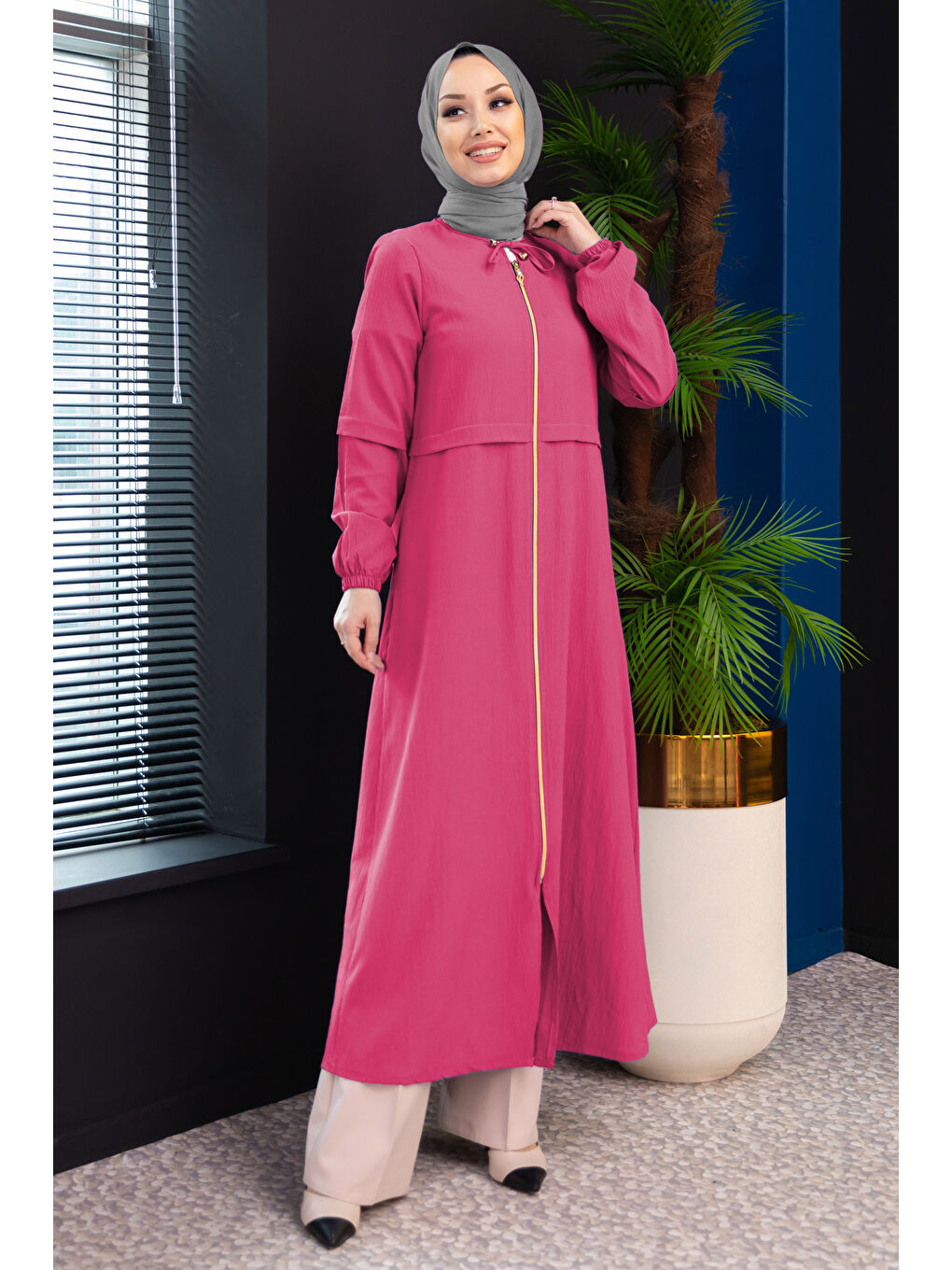 Fuşya Fermuarlı Kap Fusya - 27072-2