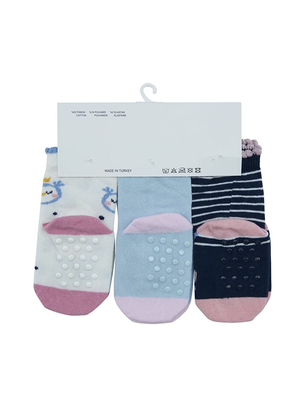 Panço Karişik Kız Çocuk 3'lü Soket Çorap Set - 2