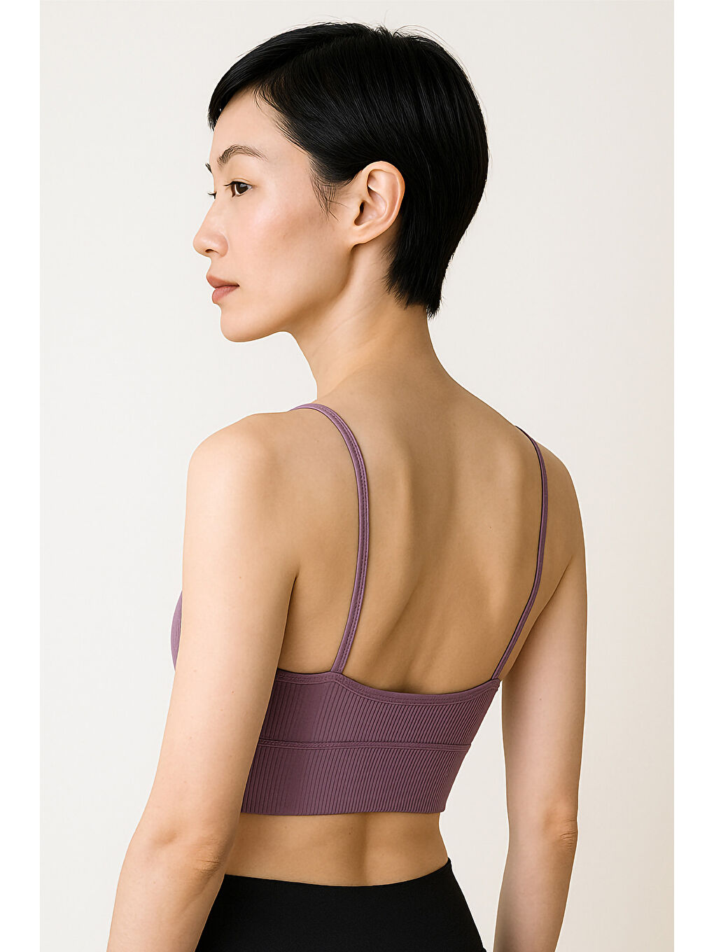 Mor İnce Askılı Toparlayıcı Ripli Spor Büstiyer-1