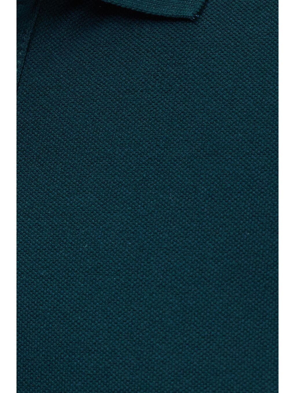 Petrol Erkek Slim Fit Dar Kesim Pamuklu Yumuşak Dokulu Serin Tutan Kumaş Düz Pike Yeşil Polo Yaka Tişört-5