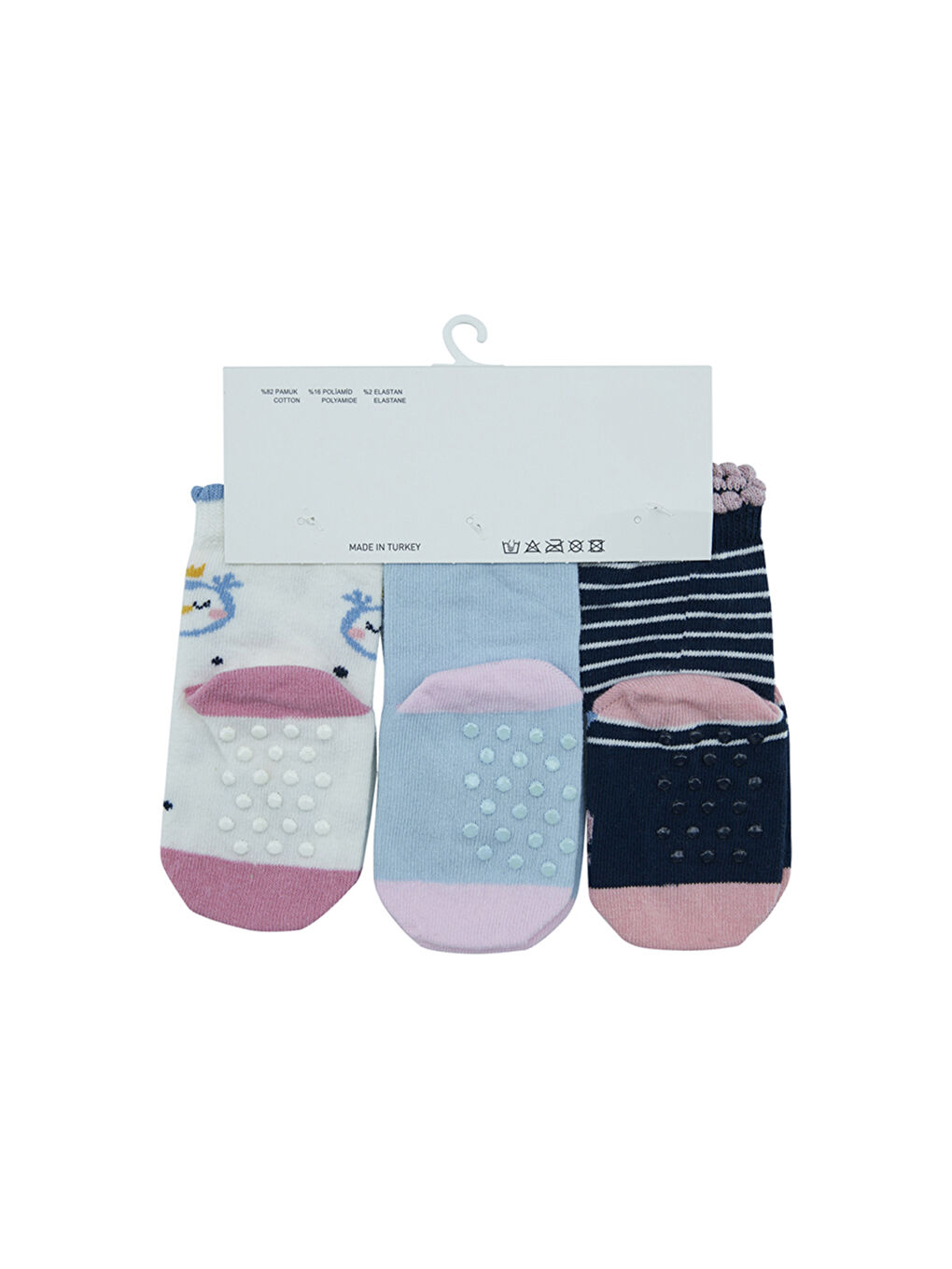 Panço Karişik Kız Çocuk 3'lü Soket Çorap Set - 6