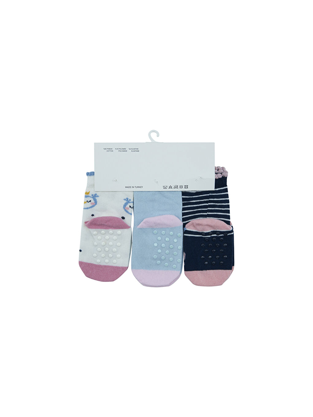 Panço Karişik Kız Çocuk 3'lü Soket Çorap Set - 7