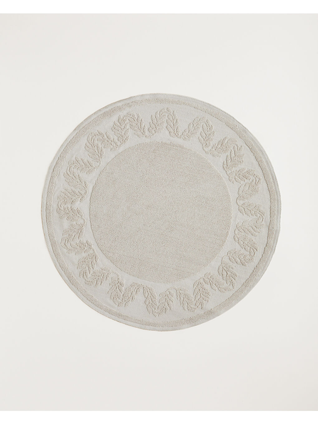 Ekru Leafs Pamuklu Bukle Kilim 110x110 cm Krem